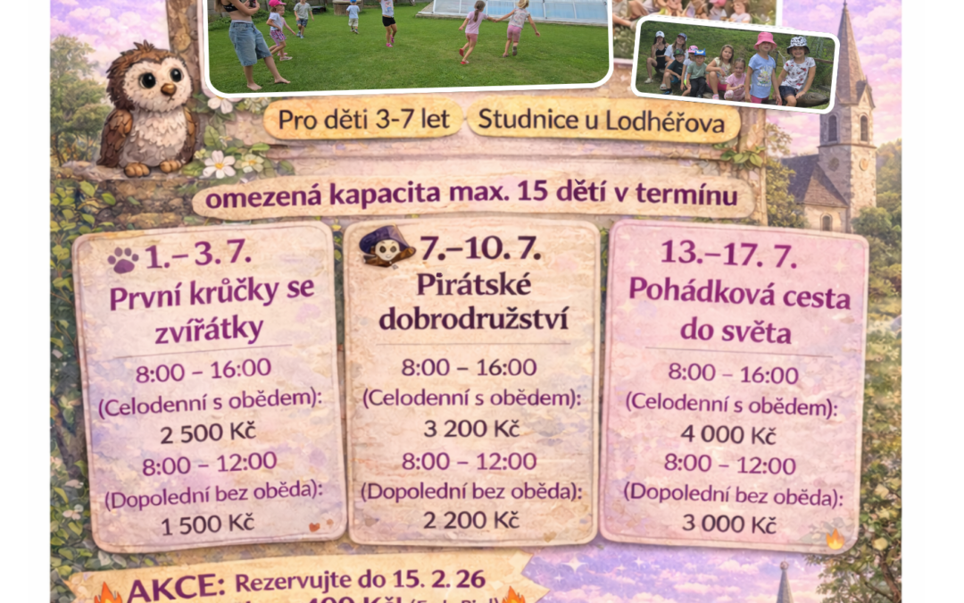📢 Aktuálně: Přihlášky na letní kempy 2026 spuštěny!