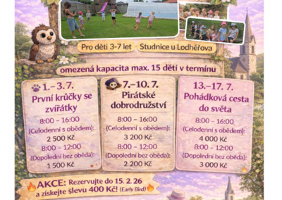 📢 Aktuálně: Přihlášky na letní kempy 2026 spuštěny!